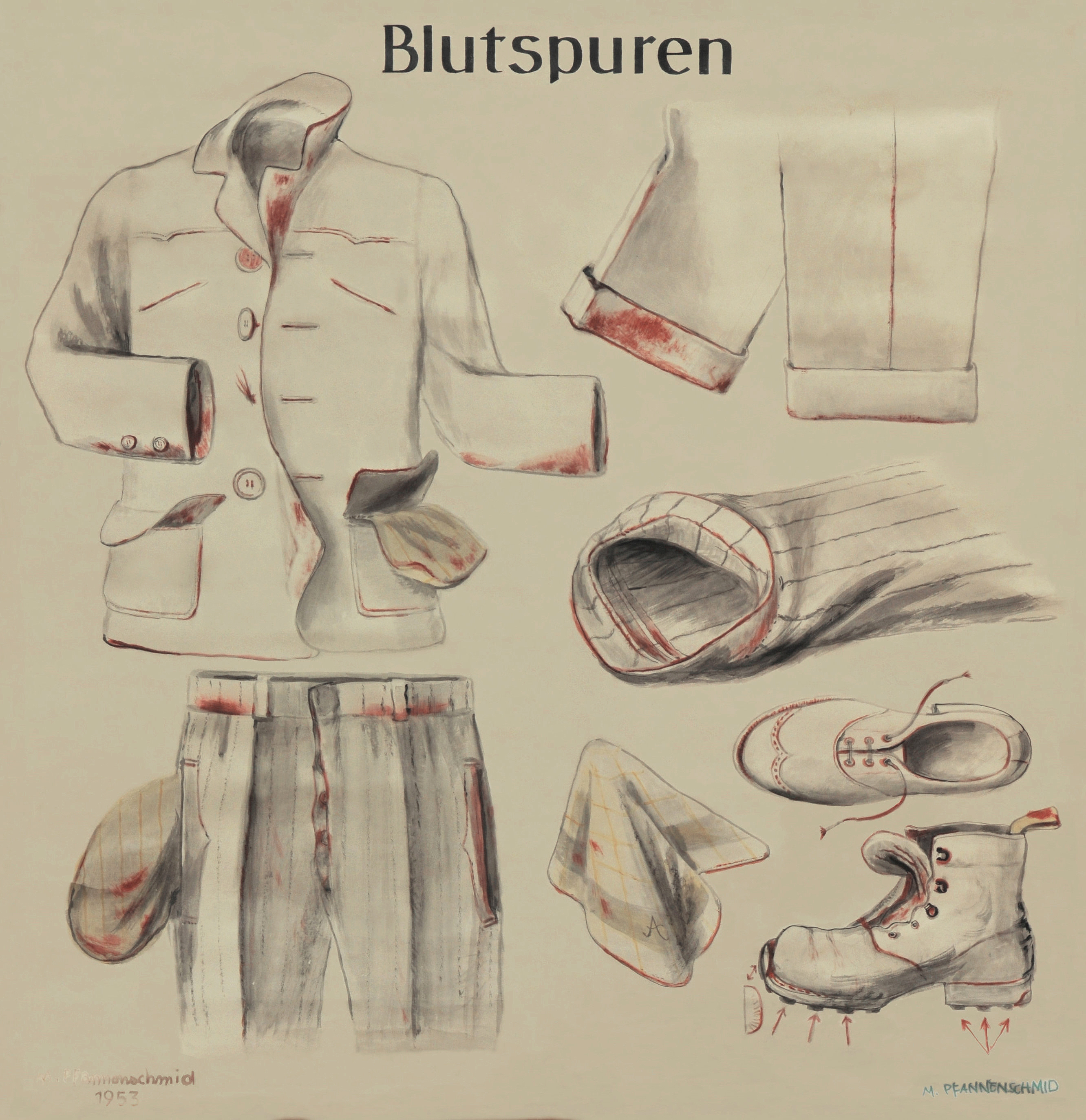 Martha Pfannenschmid, Lehrtafel © IRM Basel Martha Pfannenschmid, Lehrtafel © IRM Basel